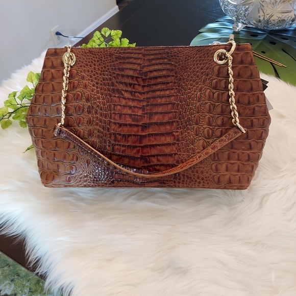 Brahmin Melbourne Debra Croc Embossed Satchel: NWT & Dustbag. - Picture 2 of 15